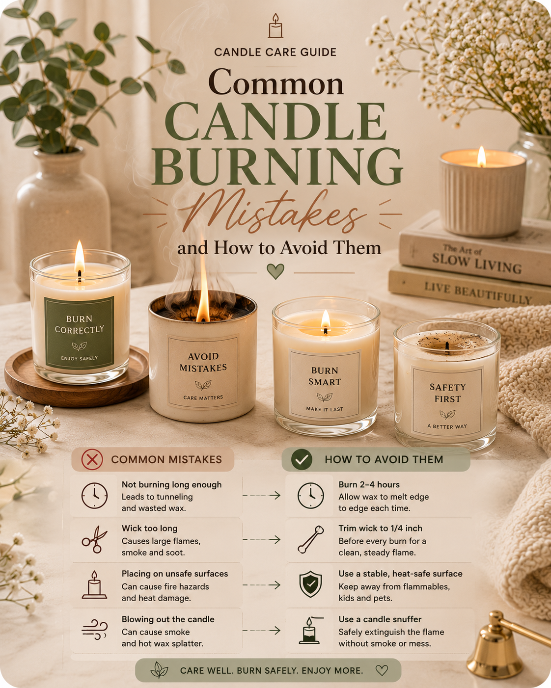 Common Candle Burning Mistakes and How to Avoid Them