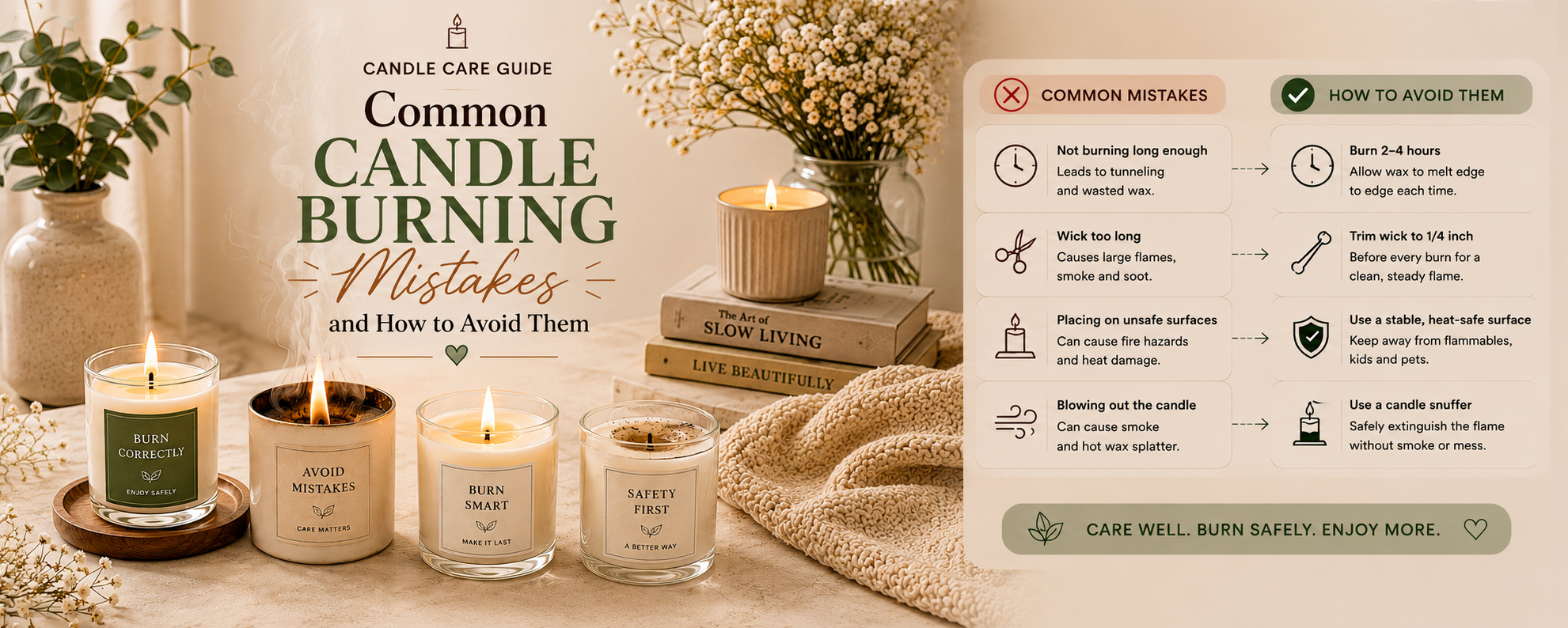 Common Candle Burning Mistakes and How to Avoid Them