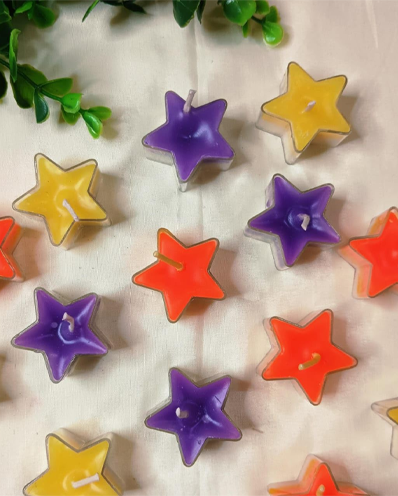 Mini Star Shape Floating Candles, Premium Decorative Candles for Home and Festive Decor (Pack of 20)