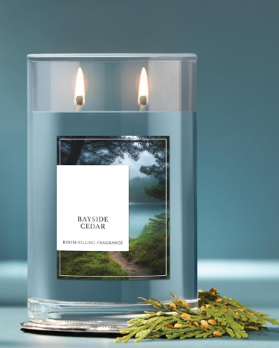Bayside Cedar Scented, Signature 13oz Medium Jar 2-Wick Candle