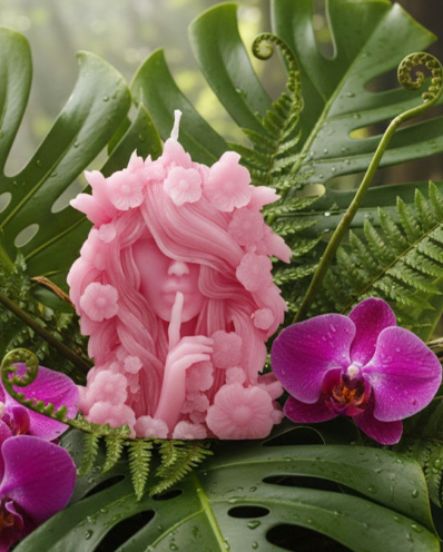 Pink Natural Beeswax Candle