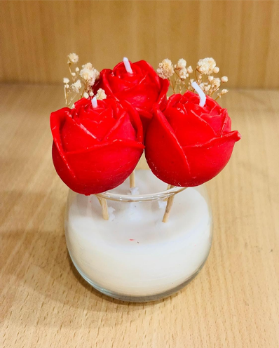 Elegant Rose Flower Jar Candle