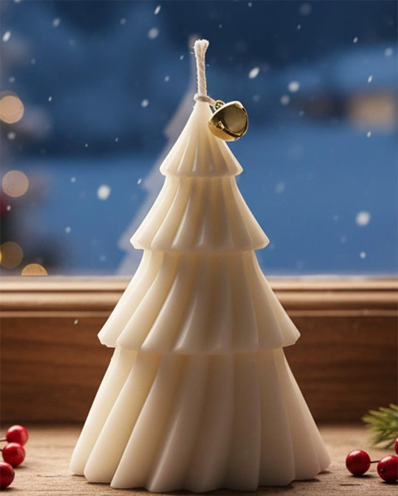 White & Off White 1 pieces Pillar Candle
