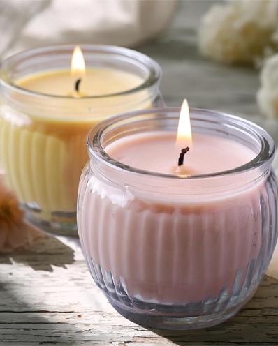 Ribbed Jar Candles Mango Sorbet & Peach Pomegranate